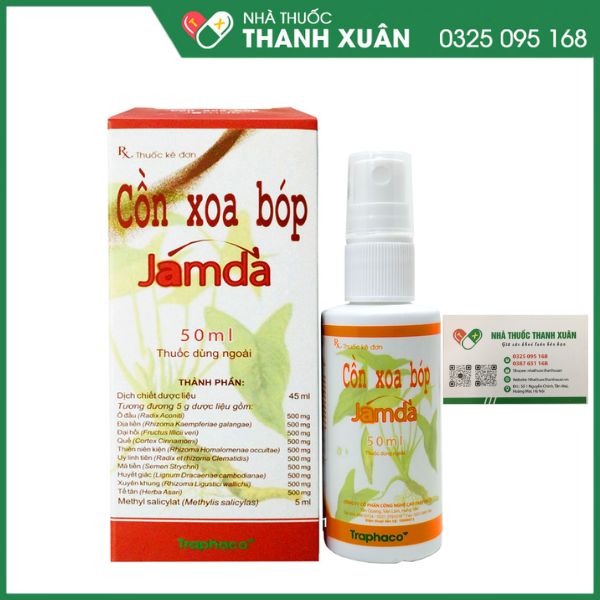 Cồn xoa bóp Jamda - Giảm đau nhức xương khớp